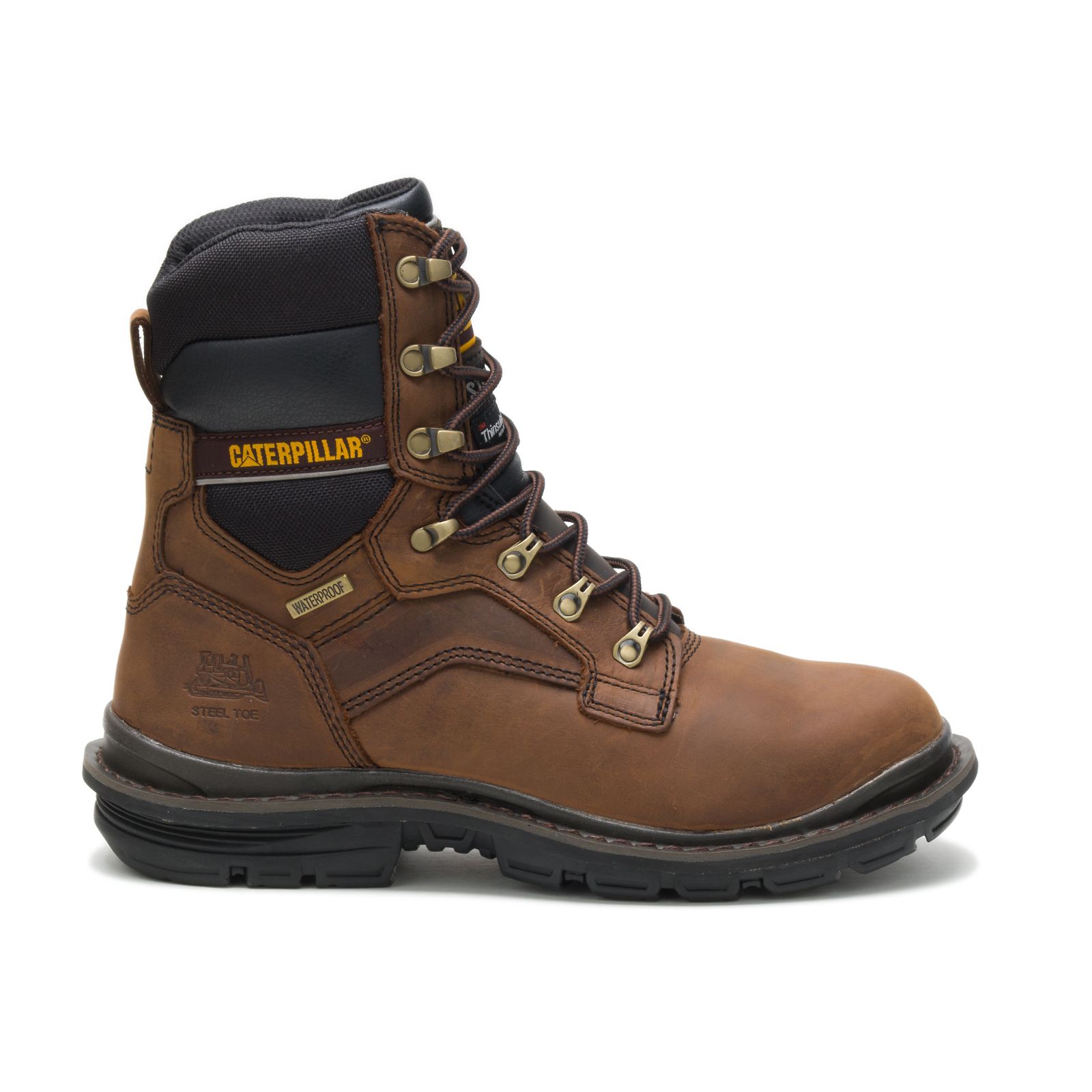 Caterpillar Flexion Generator 8" Waterproof Thinsulate™ Steel Toe Philippines - Mens Work Boots - Dark Brown 61840RXFO